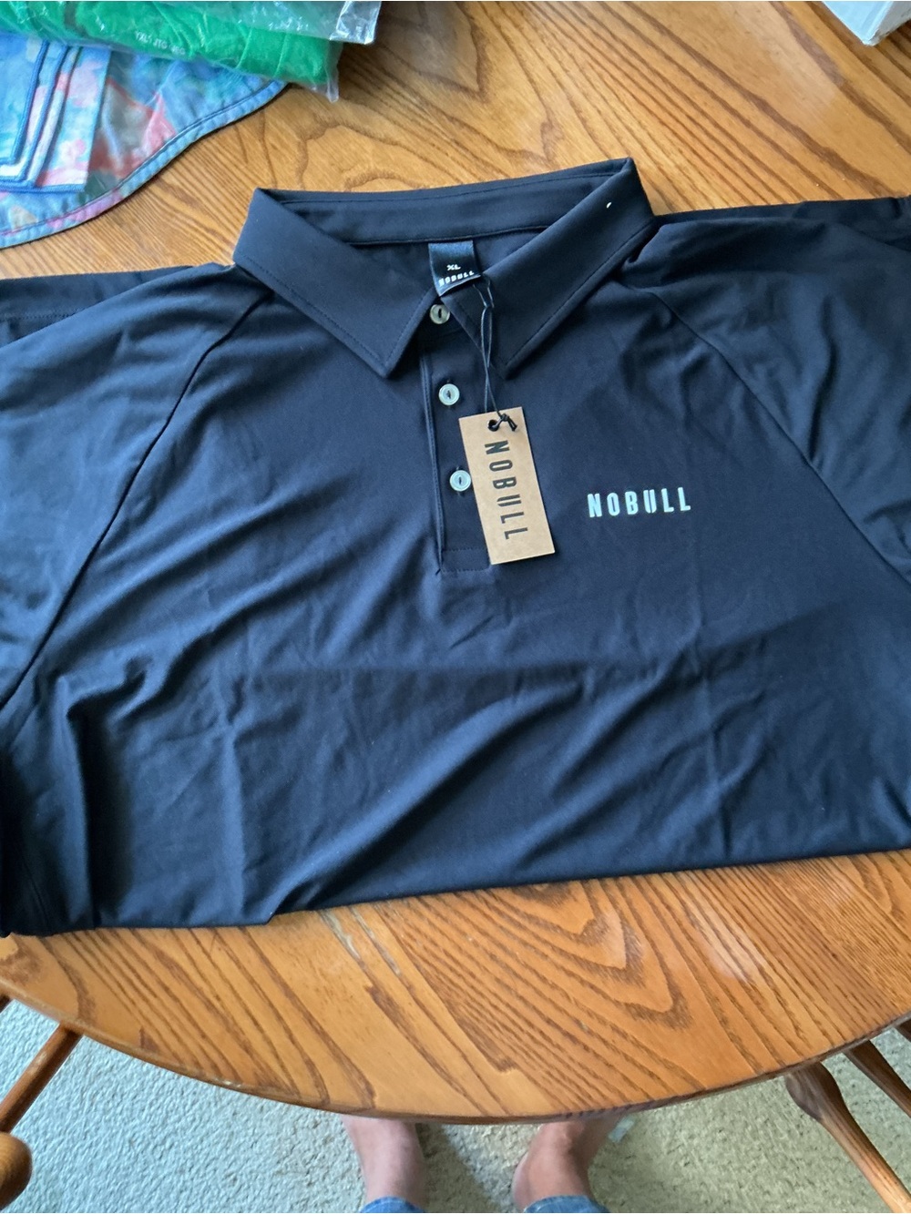 NOBULL Men's Black Polo with Logo